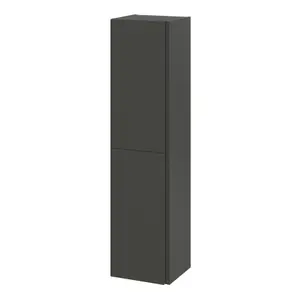 GoodHome Levanna Tall deep Matt Grey Double Bathroom Column cabinet (H)160cm (W)40cm