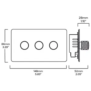 KEPLER 3G Knurled Dimmer Switch - Brass