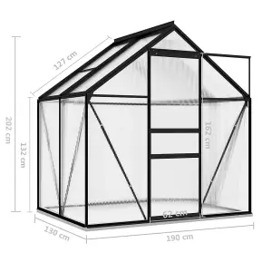 Berkfield Greenhouse Anthracite Aluminium 2.47 m2