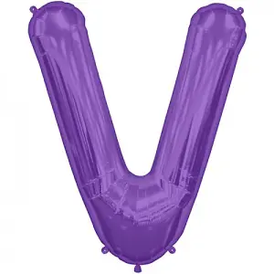 NorthStar V Letter Foil Balloon Purple (One Size)