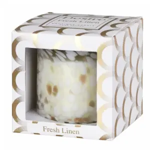 Fresh Linen Scented Glass Soy Wax Candle