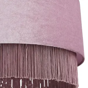 Litecraft Tess Fringed Lilac Lamp Shade