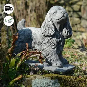 Stone Cast Standing Cocker Spaniel Garden Ornament