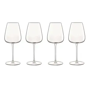 Luigi Bormioli Talismano Clear Round Crystal Dishwasher Safe Chardonnay Glasses Set 450ml Pack of 4