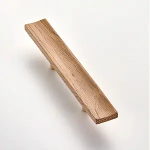 Solid Oak & Brass Handle - Swinford 200mm Clear Lacquer