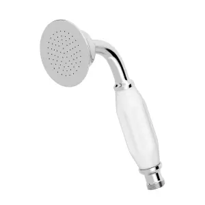 BATHWEST Large Traditional Victorian Shower Head Handset Bath Mixer Ceramic Handle Chrome