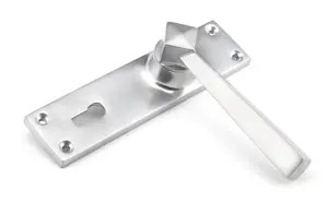 From The Anvil Satin Chrome Straight Lever Lock Set