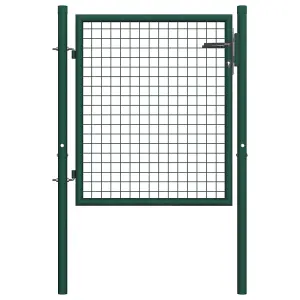 Berkfield Fence Gate Steel 100x75 cm Green