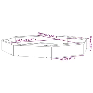 Berkfield Sandbox with Seats Grey Octagon Solid Wood Pine