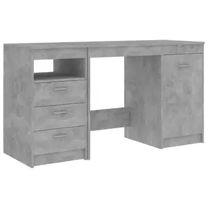 Berkfield Desk Concrete Grey 140x50x76 cm Engineered Wood