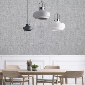 Grey Linen Textured Wallpaper Waterproof Self Adhesive PVC Wallpaper Roll Plain Effect Wall Paper 10 m