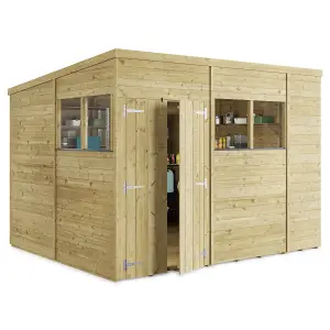 BillyOh Switch Tongue and Groove Pent Wooden Shed - 10x8 Windowed - 11mm Thickness