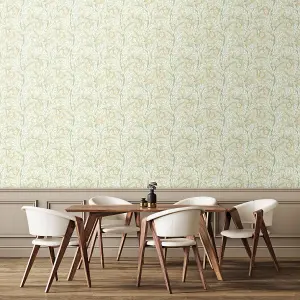 Hoopla Walls Rosehip Trail Sage Green Smooth Matt Wallpaper