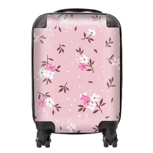 Pretty Pink Flower Pattern Suitcase - Small