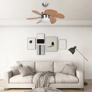 Dornan 76cm Ceiling Fan with Light Kit Brown