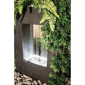 Primrose Milano Rain Water Feature Planter with Lights H77cm