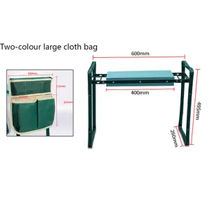 Kneeling Stool with Large Bag Folding Outdoor Garden Kneeler and Seat