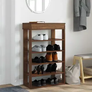 Berkfield Shoe Rack Brown Oak 60x30x98 cm Engineered Wood