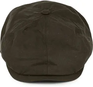 Barbour Hats Portland Waxed Cotton Newsboy Cap - Olive