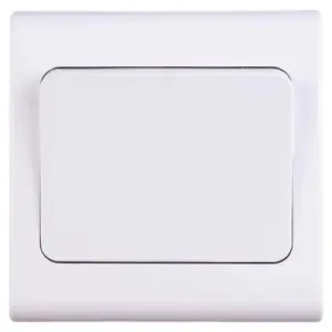 Deta S1345 Slimline Wide Rocker Light Switch 1 Gang 2 Way SP 10 Amp