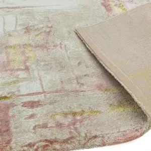 Pink Modern Easy To Clean Abstract Rug For Dining Room Bedroom And Living Room-120cm X 170cm