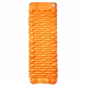 Self Inflating Camping Mattress with Pillow 1-Person Orange