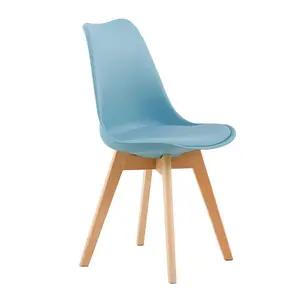 Nero Upholstered Dining Chair (Set of 2) Airy Blue / Oak