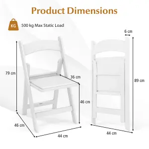 COSTWAY 4 Pack Folding Dining Chair All-Weather Indoor Outdoor Resin Chairs