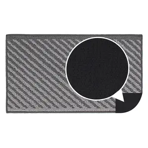 JVL Stellar Machine Washable Latex Backed Doormat, 40x70cm, Black