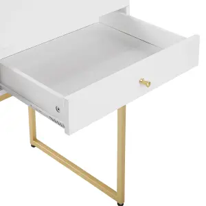 Home Office Desk with Storage White DAPHNE