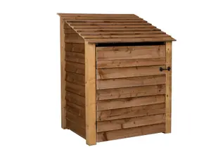 Wooden log store with door W-99cm, H-126cm, D-88cm - brown finish