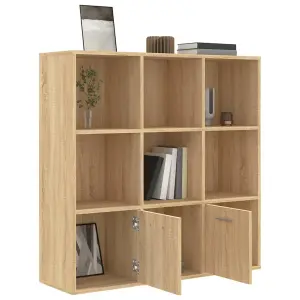 Berkfield Book Cabinet Sonoma Oak 98x30x98 cm Engineered Wood