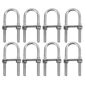 M12 50mm x 140mm U-Bolt / N-Bolt Stainless Steel Marine Grade Boat Trailer 8 Pack