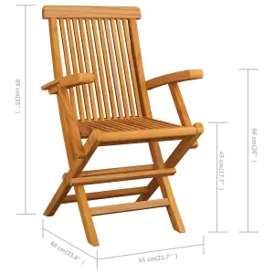 Berkfield Folding Garden Chairs 6 pcs Solid Teak Wood