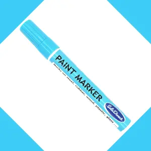 Oil-based Paint Marker Pen Permanent for Tyres Rubber Stone Leather Fabric Plastic Glass (Light Blue)