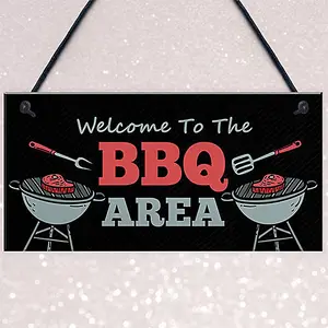 Barbecue Sign BBQ Plaque Hanging Wall Door Sign Garden Shed Decking Sign Home Decor