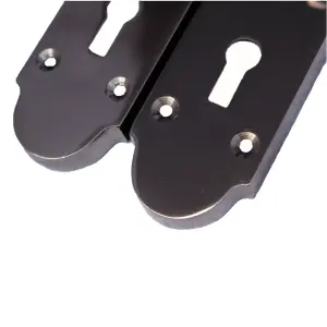 Epsom Door Handle Key Lock Scroll Lever - Black Nickel Pack