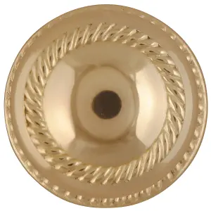 Polished Brass effect Zamac Round Door knob (Dia)53mm, Pair