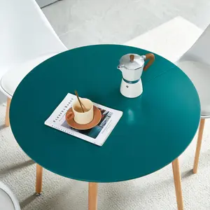 Dex 4 - Person Dining Set Turquoise / Black/White