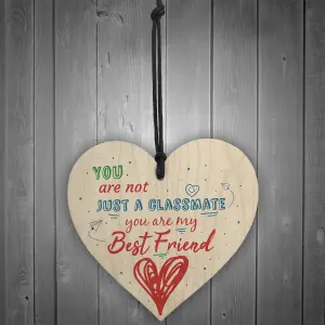 Red Ocean Handmade Wood Heart Plaque Gift For Classmate Teacher School Friendship Thank You Gift End Of Term Present