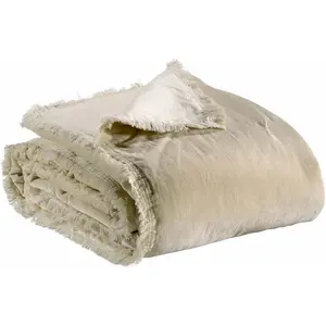 Trantham Polyester Solid Colour Bedspread Beige / 240 x 260 cm