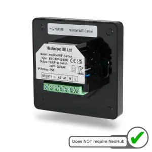 Heatmiser NeoStat Wifi NeoWifi Series Smart Programmable Room Thermostat Black