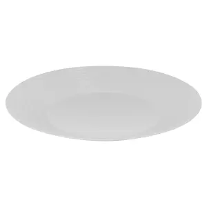 Queensway Home & Dining 26cm Diameter 24 Pcs White Opal Glass Vienna Ribbed Dinner Plates Soup Bowls Dinnerware Set