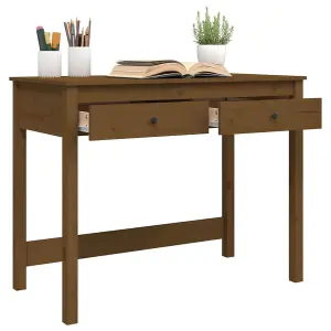 Berkfield Desk with Drawers Honey Brown 100x50x78 cm Solid Wood Pine