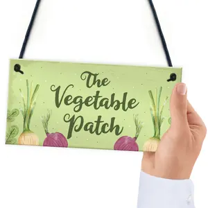 Red Ocean The Vegetable Patch Hanging Sign Garden Sign Summer House Plaque Shed Sign Garden Lover Gifts