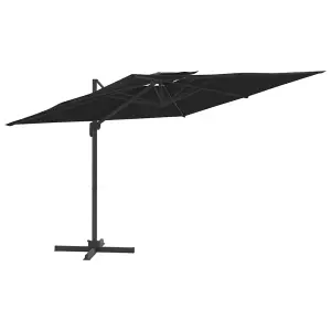 Berkfield Double Top Cantilever Garden Parasol Black 300x300 cm