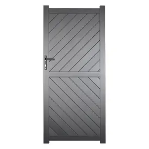 Aluminium Pedestrian Garden Gate 1200x1800mm Grey