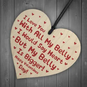 Funny Rude Valentines Day Gift For Boyfriend Girlfriend Husband Wife Wood Heart