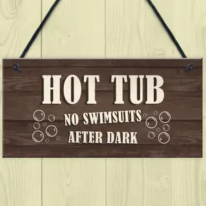 Red Ocean Novelty Hot Tub Sign Funny Hot Tub Accessories Garden Signs And Plaques