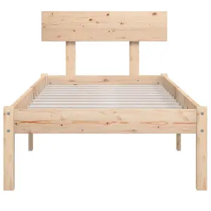 Berkfield Bed Frame Solid Wood 75x190 cm Small Single